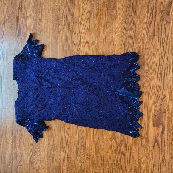 Stenay - Vintage Blue Sequin Flapper Dress - Picture 4 of 5